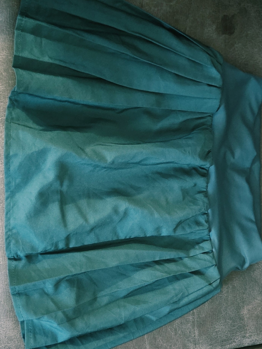 SHEIN Teal Pleated Circle Skater Skirt